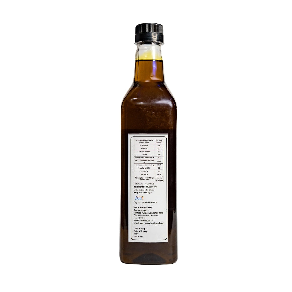 Cold Pressed Black Mustard Oil - 1ltr
