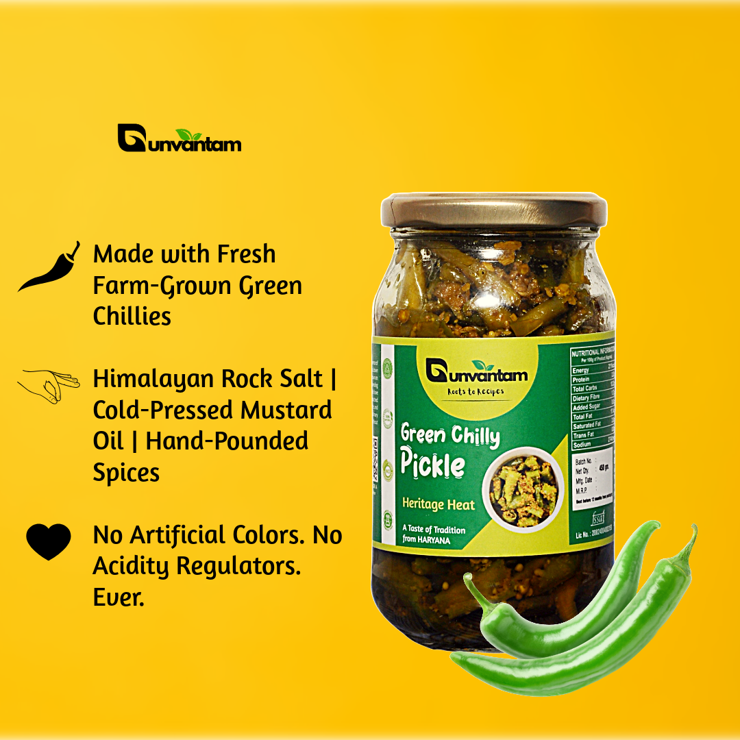 Green Chilly Pickle - Heritage Heat