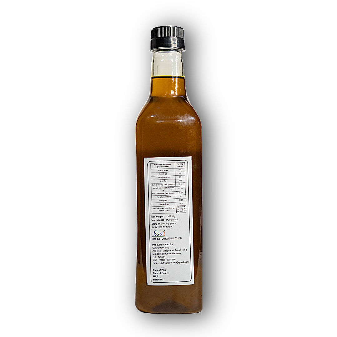 Cold pressed Yellow Mustard Oil - 1 ltr