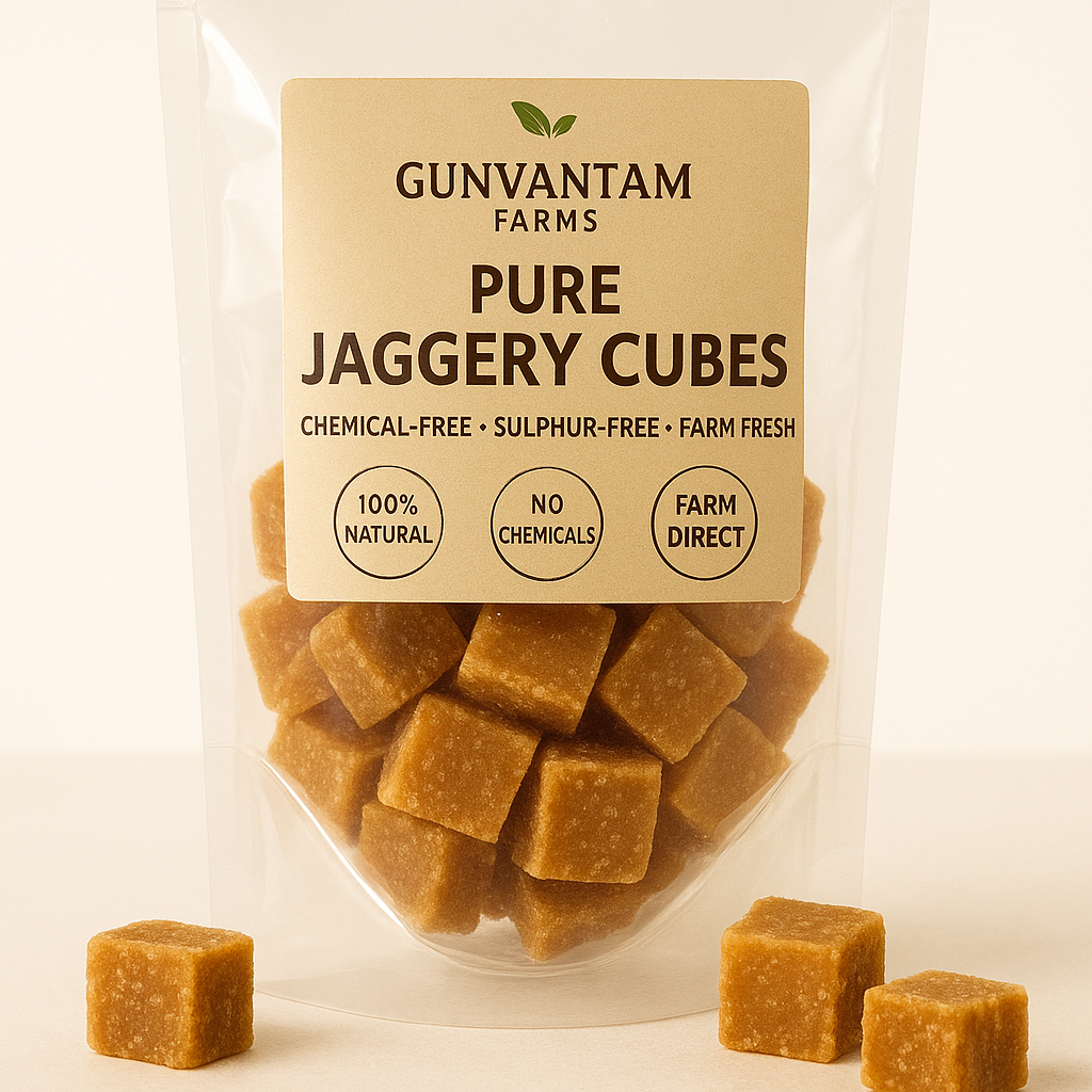 Pure Jaggery Cubes (Chemical-Free | Sulphur-Free | Farm Fresh)